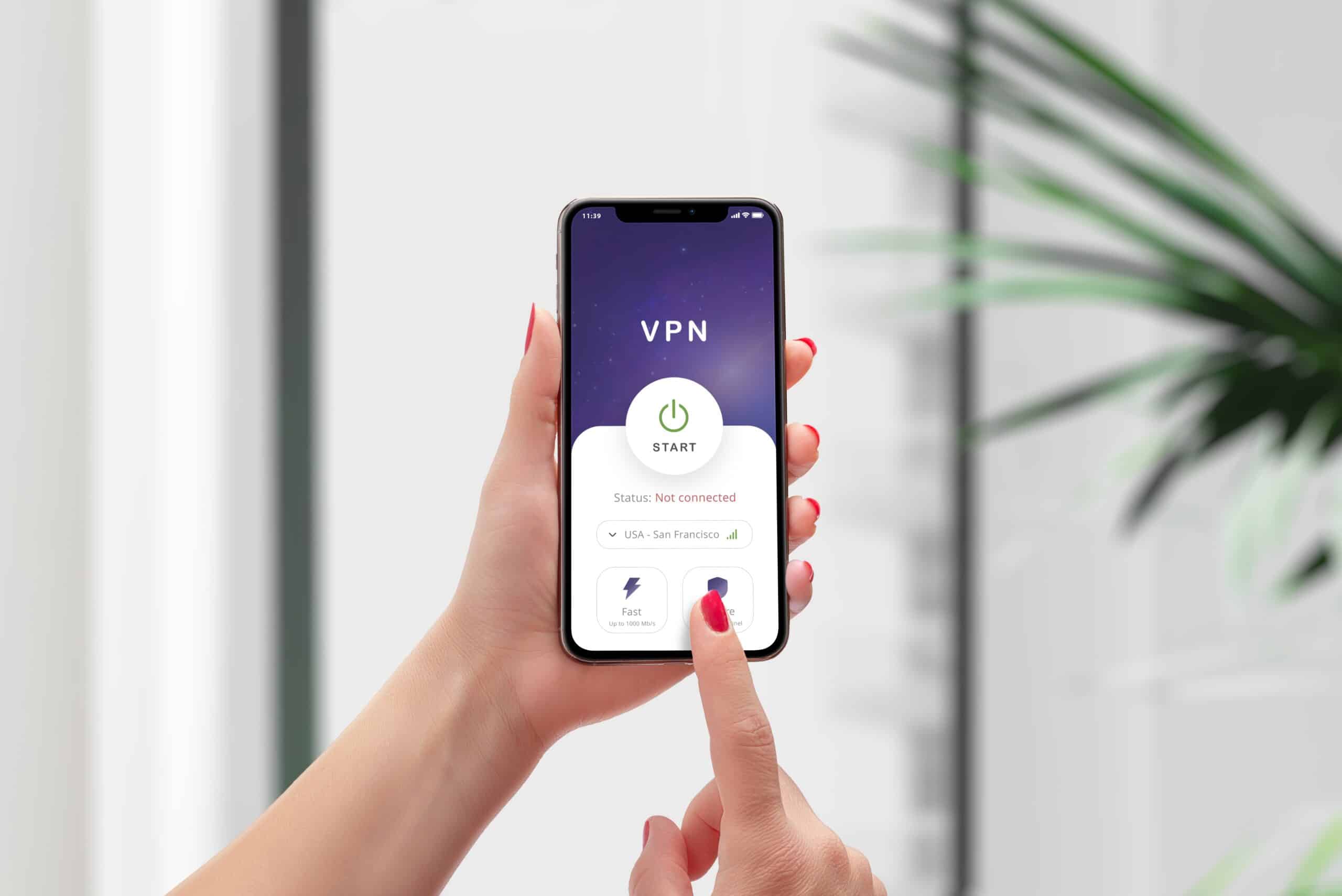 Starting,A,Vpn,Connection,On,A,Smartphone.,Emphasizes,Mobile,Online Vpn useage on iOS device - growing fraud problem